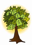 Money Bag Tree Drawing