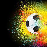 Colorful background with a soccer ball. EPS 8
