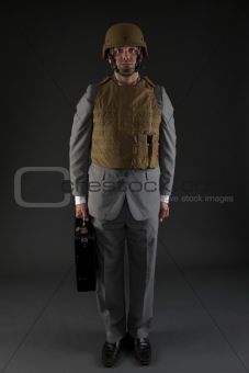 Young businessman ready for combat