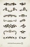 set of vintage decorative patterns