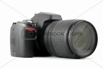 black dslr camera