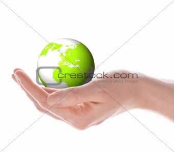 the globe in your hand concept