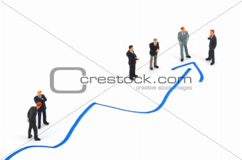 business people on chart background