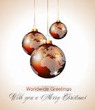 Worlds Christmas Baubles Background 