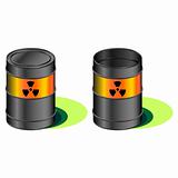 Radioactive barrels with leak