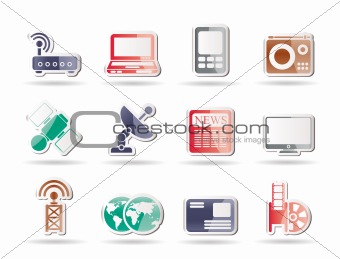 Business, technology  communications icons