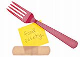 Fork with Bandage Food Safety Concept