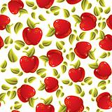 Red apples seamless pattern