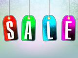 Colorful sale advertisement over background