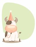 cow with party hat