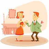 Couple dating vector illustration