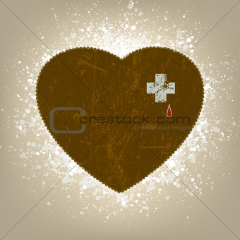 Background with grunge heart. EPS 8