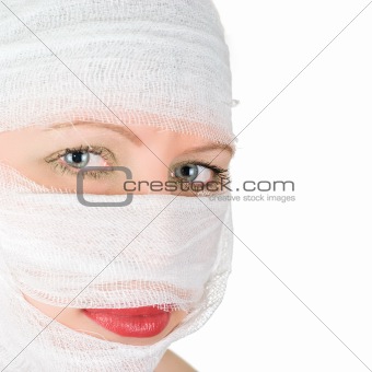 woman with bandages