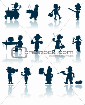 Professions vector silhouette