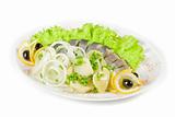 Herring with potato and vegetables