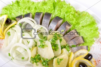Herring with vegetables