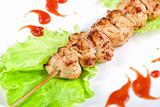 Grilled chicken meat closeup