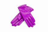 Purple female leather gloves