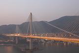Ting Kau Bridge at dusk, Hong Kong