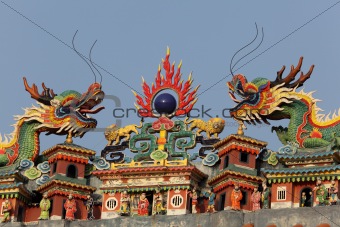 Chinese Dragons at Buddhist temple, Hong Kong