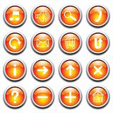 Vector glossy buttons with symbols.