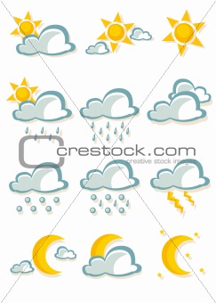  Cute cartoon weather icons