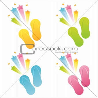 flip flops with star splashes