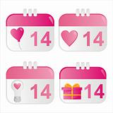 st. valentine's day calendar icons