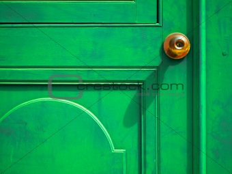Old Green wood door