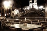 Piazza di Spagna of night in Rome, Italy