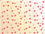 vector seamless background with  hearts and floral ornament