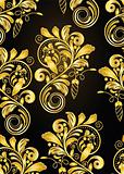 vector seamless golden  floral background 
