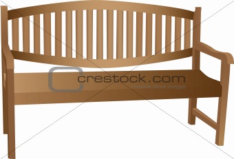 Illustrated wooden bench