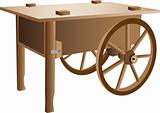 Wooden handcart illustration