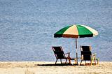 Umbrella and Beach Chairs