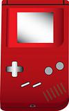 Red handheld game illustration