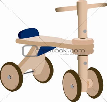 Wood toy bicycle