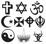 Different religions symbols