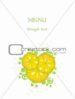 White background with lemon. Vector