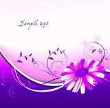 Floral abstraction and violet flower. Vector