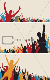 Color crowd silhouettes