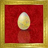 Easter egg on red
