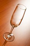 Wine glasses against wooden background