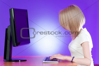 Student working at the computer