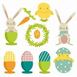 collection of easter theme icons