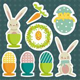 collection of easter theme stickers
