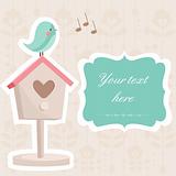 Cute card with a bird, vector illustration