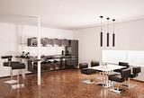 Modern kitchen 3d render