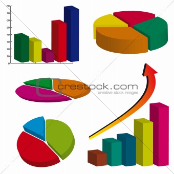 A set of color business charts