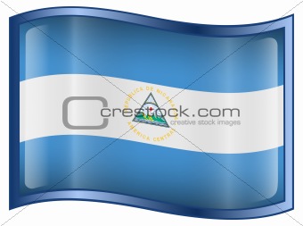Nicaragua Flag Icon, isolated on white background.